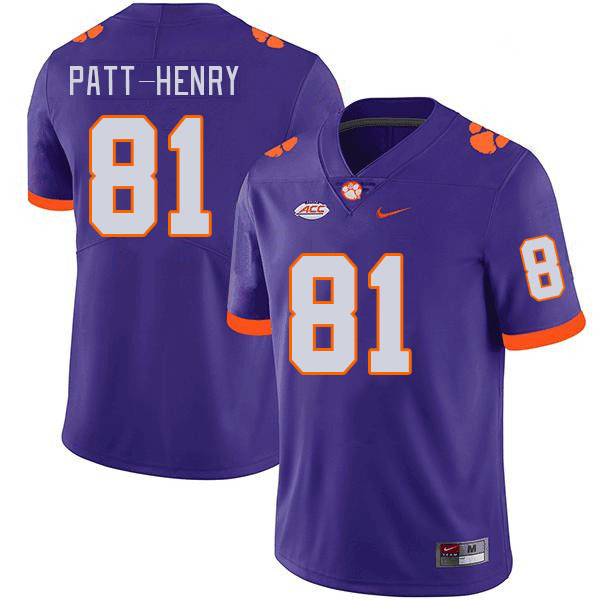 Men #81 Olsen Patt-Henry Clemson Tigers College Football Jerseys Stitched Sale-Purple - Click Image to Close